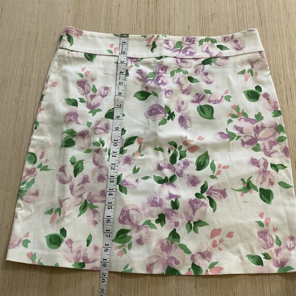 Finity women Beautiful Floral Pink Green Ivory mini skirt size L/XL 35” Waist - Picture 4 of 5